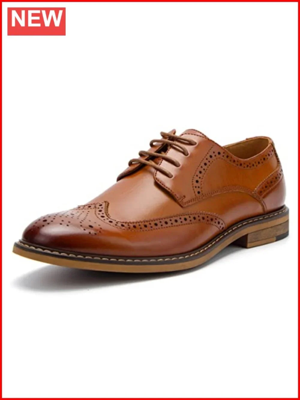 Men's Wingtip Lace-Up Dress Shoes Leather Oxfords Business Casual